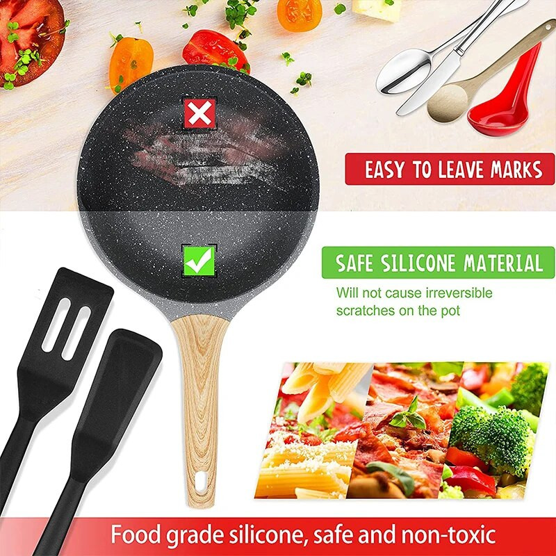 2 τμχ Σετ σκευών σιλικόνης Mini Brownie Σετ σπάτουλας σερβιρίσματος Ευέλικτο αντικολλητικό σερβιρίσματος Turner με τρύπες για μπισκότα σπάτουλα ψησίματος