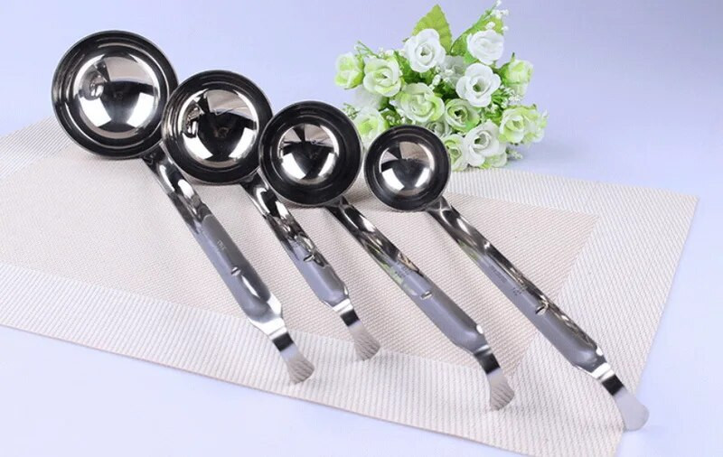 30-120 ML Pearl aprīkojuma āķis metāla karote pulveris nerūsējošā tērauda mērkarote