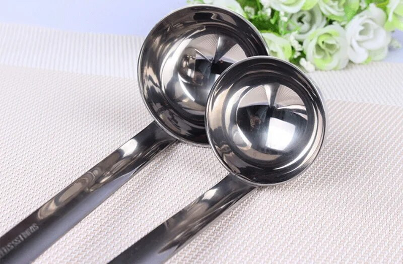 30-120 ML Pearl aprīkojuma āķis metāla karote pulveris nerūsējošā tērauda mērkarote