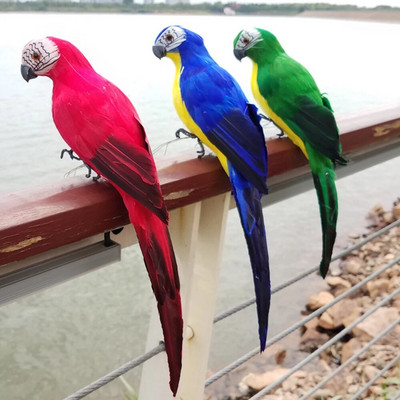 Käsitsi valmistatud vahtsulgedest kunstlik papagoi imitatsioon linnumudel Kujuke vahtlindude papagoi koduaia rekvisiidi kaunistus
