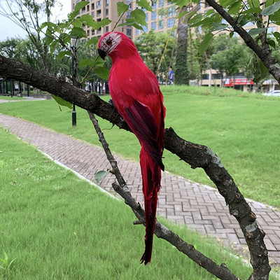Käsitsi valmistatud vahtsulgedest kunstlik papagoi imitatsioon linnumudel Kujuke vahtlindude papagoi koduaia rekvisiidi kaunistus