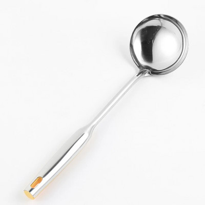 Nerūsējošā tērauda cietā zupas karotes kausu virpotāja komplekts. Lāpstiņas, kastrolis, lāpstiņa, mērces, karotes, virtuves gatavošanas piederumi