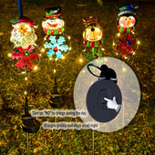 4 τμχ Χριστουγεννιάτικα ηλιακά φώτα γκαζόν Αδιάβροχα χιονάνθρωπος Santa Elk Penguin Solar Powered Stake Lights For Yard Patio Garden Pathway