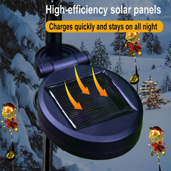 4 τμχ Χριστουγεννιάτικα ηλιακά φώτα γκαζόν Αδιάβροχα χιονάνθρωπος Santa Elk Penguin Solar Powered Stake Lights For Yard Patio Garden Pathway