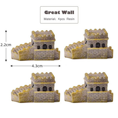 Ķīniešu antīka mini māja Retro ēka Mikro pasaku dārza figūriņas Miniatūras/terārijs vintage mājas dekori, rotājumi, paši izveidojiet