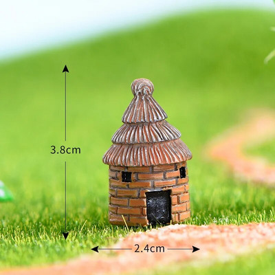 Ķīniešu antīka mini māja Retro ēka Mikro pasaku dārza figūriņas Miniatūras/terārijs vintage mājas dekori, rotājumi, paši izveidojiet