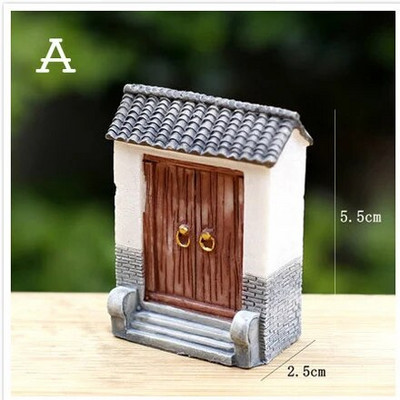 Ķīniešu antīka mini māja Retro ēka Mikro pasaku dārza figūriņas Miniatūras/terārijs vintage mājas dekori, rotājumi, paši izveidojiet