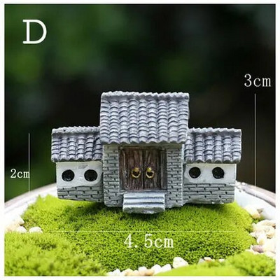 Ķīniešu antīka mini māja Retro ēka Mikro pasaku dārza figūriņas Miniatūras/terārijs vintage mājas dekori, rotājumi, paši izveidojiet