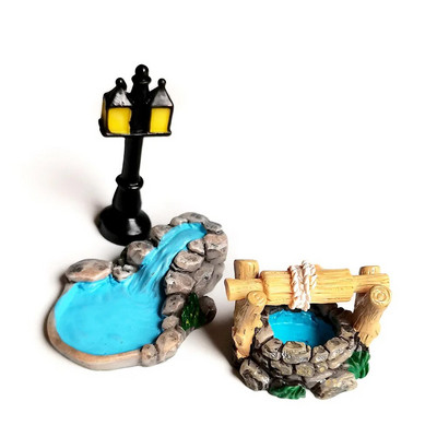 Ķīniešu antīka mini māja Retro ēka Mikro pasaku dārza figūriņas Miniatūras/terārijs vintage mājas dekori, rotājumi, paši izveidojiet