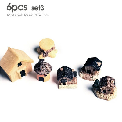 Ķīniešu antīka mini māja Retro ēka Mikro pasaku dārza figūriņas Miniatūras/terārijs vintage mājas dekori, rotājumi, paši izveidojiet