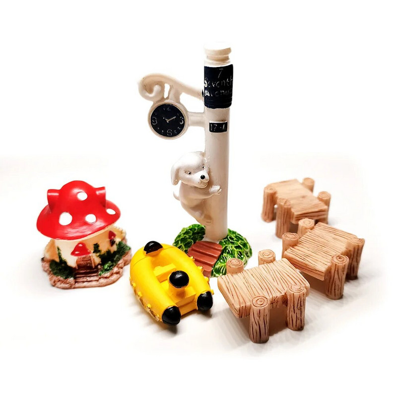 Ķīniešu antīka mini māja Retro ēka Mikro pasaku dārza figūriņas Miniatūras/terārijs vintage mājas dekori, rotājumi, paši izveidojiet