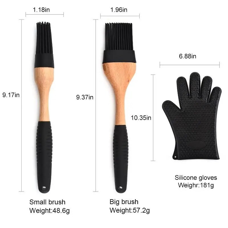 1 vnt. silikoninis kepsninių aliejaus šepetėlis ant grotelių konditerijos sausainių virtuvės kepimo šepetys konditerijos šepetys aliejaus šepečiai „pasidaryk pats“ kepsninės įrankis