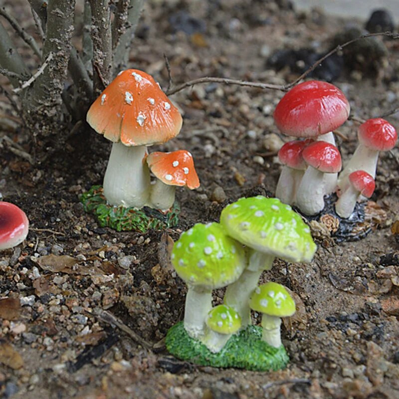 Mini dervos grybų fėja Miniatiūrinė terariumo figūrėlės Lėlių namelis „Pasidaryk pats“ amatai Sodo kraštovaizdžio ornamento puošmena Dovana