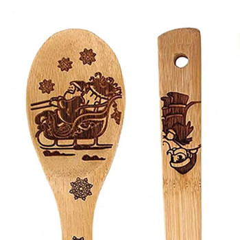 5 бр. Готварска лъжица Дебела топлоустойчива бамбукова лопата с незалепващо покритие за кухня