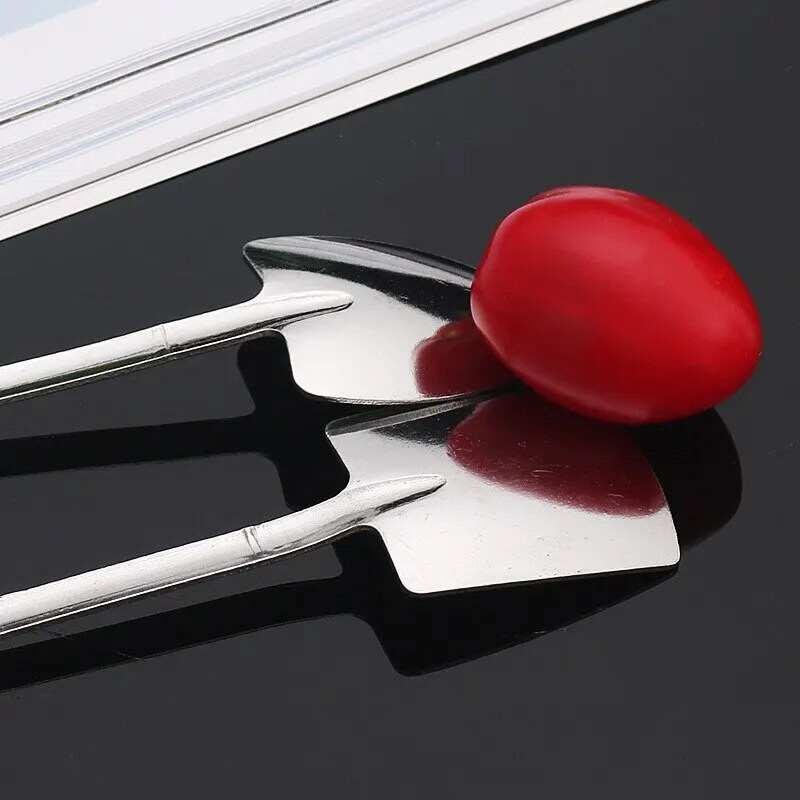 4 tk pakk roostevabast terasest loominguline kohvikühvel jäätise magustoit retro armas kandiline lusikas lauanõude komplekt köögividin