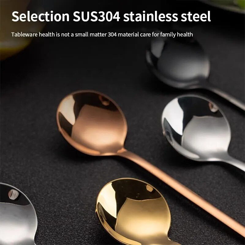 12-osaline kullast lusikakomplekt, kaunis pika varrega kuldne kohvilusikas, roostevabast terasest komplekt, pühade köögi lauanõude kingitus