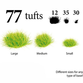77PCS μικτού μεγέθους Τούφες γρασιδιού Τεχνητά φυτά Υλικά Μοντελοποίησης Συστάδας Τραπεζιού Άμμος Διάταξη Φυτών Προσομοίωση Παιχνιδιού πολέμου Σκηνικό