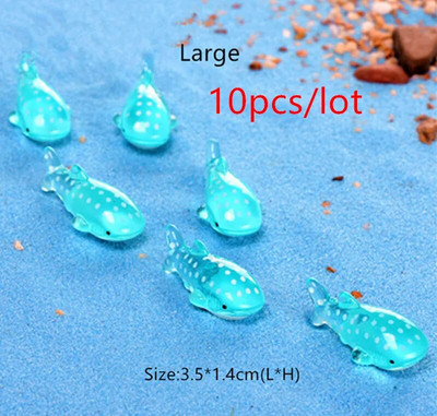Mini dofīnu figūriņas Gaismas okeāns jūras dzīvnieks haizivs mirdzošs zivis miniatūras figūriņas DIY mikro dārza ainavu rotājumi