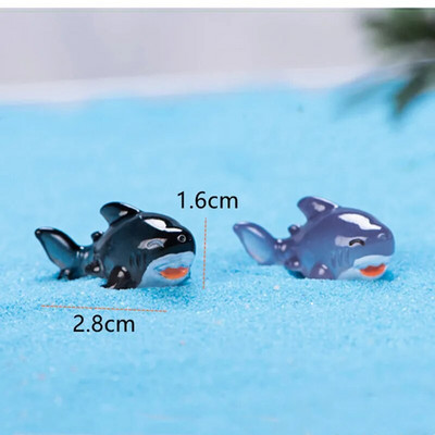 Mini dofīnu figūriņas Gaismas okeāns jūras dzīvnieks haizivs mirdzošs zivis miniatūras figūriņas DIY mikro dārza ainavu rotājumi