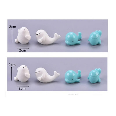 Mini dofīnu figūriņas Gaismas okeāns jūras dzīvnieks haizivs mirdzošs zivis miniatūras figūriņas DIY mikro dārza ainavu rotājumi