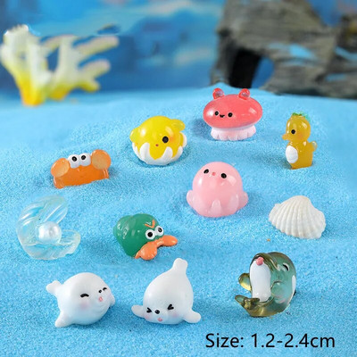 Mini dofīnu figūriņas Gaismas okeāns jūras dzīvnieks haizivs mirdzošs zivis miniatūras figūriņas DIY mikro dārza ainavu rotājumi