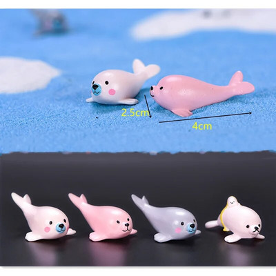 Mini dofīnu figūriņas Gaismas okeāns jūras dzīvnieks haizivs mirdzošs zivis miniatūras figūriņas DIY mikro dārza ainavu rotājumi