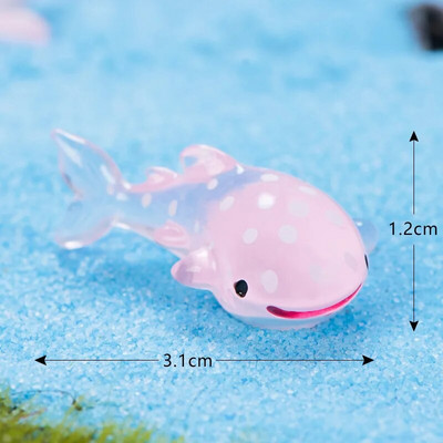 Mini dofīnu figūriņas Gaismas okeāns jūras dzīvnieks haizivs mirdzošs zivis miniatūras figūriņas DIY mikro dārza ainavu rotājumi