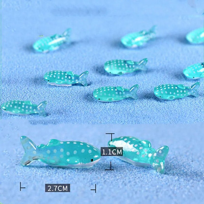 Mini dofīnu figūriņas Gaismas okeāns jūras dzīvnieks haizivs mirdzošs zivis miniatūras figūriņas DIY mikro dārza ainavu rotājumi
