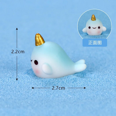 Mini dofīnu figūriņas Gaismas okeāns jūras dzīvnieks haizivs mirdzošs zivis miniatūras figūriņas DIY mikro dārza ainavu rotājumi