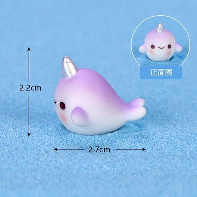 Mini dofīnu figūriņas Gaismas okeāns jūras dzīvnieks haizivs mirdzošs zivis miniatūras figūriņas DIY mikro dārza ainavu rotājumi