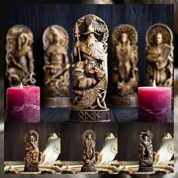 Γλυπτό Θεών των Βίκινγκς Γλυπτό Σκανδιναβικό Πάνθεον Διακοσμητικά από ρητίνη Freyja Άγαλμα Freya Νορβηγοί Θεοί Σκαλίζοντας Βωμό Heathen Asatru