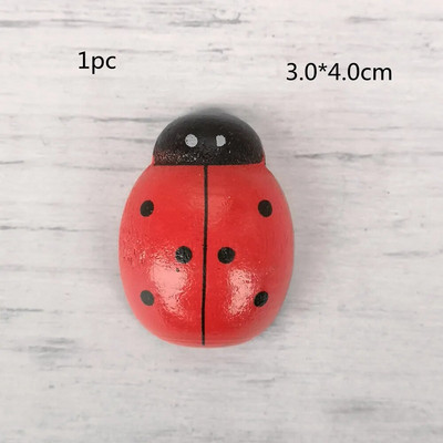 Liela koka mārīte Kukaiņu Dzīvnieku Koka Amatniecība DIY Aksesuāri Miniatūra pasaku dārza dekorēšana