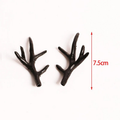 Simulācija Plastmasas Brieža ragi Dekors Cosplay Melnais brieža ragi Mākslīgā brieža raga galvas saite DIY aksesuāri Helovīna rekvizīti