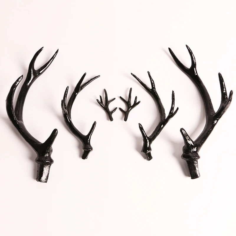 Simulācija Plastmasas Brieža ragi Dekors Cosplay Melnais brieža ragi Mākslīgā brieža raga galvas saite DIY aksesuāri Helovīna rekvizīti