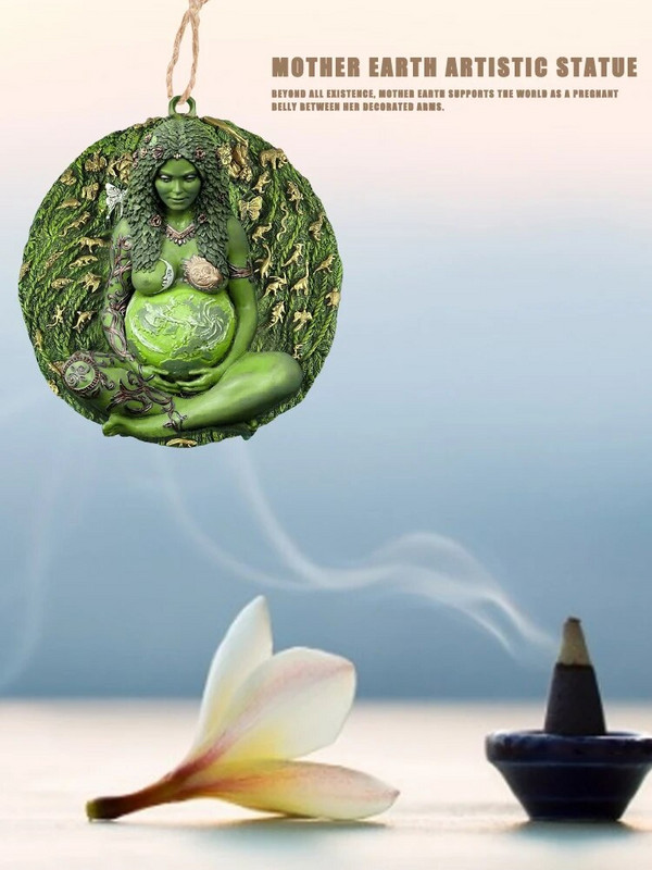 Földanya szobor Gaia Földanya szobor Természet Gyanta figura öltöny Boszorkányszobához Spirituális szoba oltárdekoráció