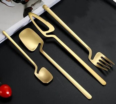 304 Μαχαίρι για μπριζόλα τοίχου από ανοξείδωτο χάλυβα Πιρούνι Κουτάλι Western Επιτραπέζιο σκεύος Οικιακό Τρίψιμο Κρεμαστό φλιτζάνι καφέ Επιδόρπιο κουτάλι Fou