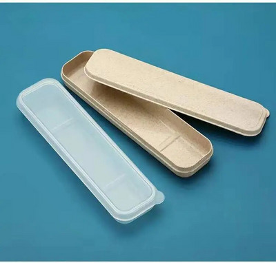 4 gab./Komplekts Galda piederumi Kviešu salmu karotes dakšiņas Irbulīši ar kastīti Studenti Galda piederumi Ceļojumi Pārnēsājami trauki Virtuves piederumi