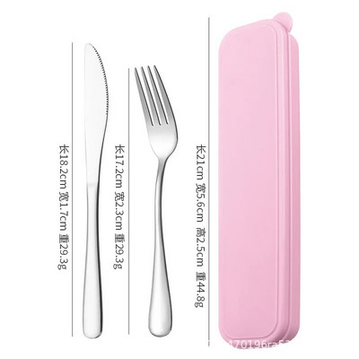 Pārnēsājams nerūsējošā tērauda galda piederumu uzvalks ar glabāšanas kasti Irbulīša dakša Karote Nazis Ceļojumu galda piederumu komplekts Kempinga galda piederumi