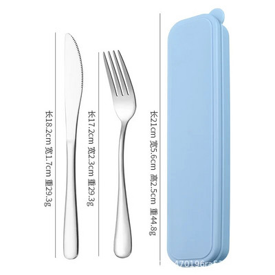 Pārnēsājams nerūsējošā tērauda galda piederumu uzvalks ar glabāšanas kasti Irbulīša dakša Karote Nazis Ceļojumu galda piederumu komplekts Kempinga galda piederumi