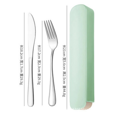 Pārnēsājams nerūsējošā tērauda galda piederumu uzvalks ar glabāšanas kasti Irbulīša dakša Karote Nazis Ceļojumu galda piederumu komplekts Kempinga galda piederumi