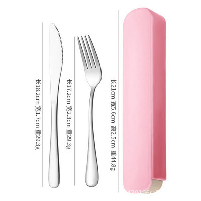 Pārnēsājams nerūsējošā tērauda galda piederumu uzvalks ar glabāšanas kasti Irbulīša dakša Karote Nazis Ceļojumu galda piederumu komplekts Kempinga galda piederumi