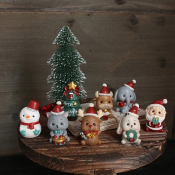 1 τμχ Χριστουγεννιάτικη Ρητίνη Οικογενειακά Διακοσμητικά Μικρά Ζώα Δημιουργική διακόσμηση σπιτιού Μίνι Χριστουγεννιάτικο Δέντρο Γέρος Χριστουγεννιάτικο δώρο