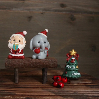 1 τμχ Χριστουγεννιάτικη Ρητίνη Οικογενειακά Διακοσμητικά Μικρά Ζώα Δημιουργική διακόσμηση σπιτιού Μίνι Χριστουγεννιάτικο Δέντρο Γέρος Χριστουγεννιάτικο δώρο