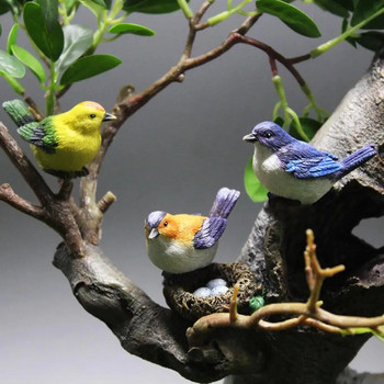 Уникални градински фигурки Екологичен дизайн на птичи гнезда Прекрасни фалшиви птичи гнезда Пейзажен декор Миниатюри Образователни играчки