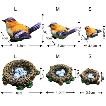 Μοναδικά ειδώλια κήπου Φιλική προς το περιβάλλον Φωλιά πουλιών Σχεδιασμός Υπέροχη ψεύτικη φωλιά πουλιών Τοπίο διακόσμηση Μινιατούρες Εκπαιδευτικά παιχνίδια