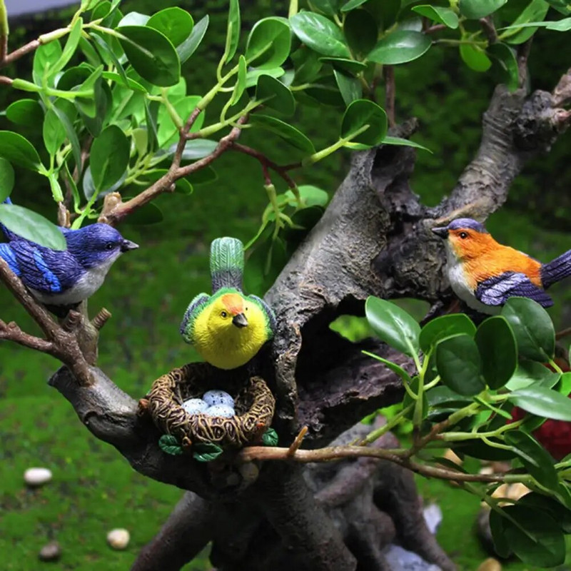 Unikaalsed aiakujukesed Keskkonnasõbraliku linnupesa kujundus Armas võltslinnupesa maastikukaunistus Miniatuurid õpetlikud mänguasjad