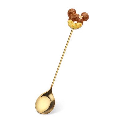 1PC поничка Сладка поничка от неръждаема стомана Десертна лъжица Вилица Кафе Сладолед Бонбони Кухненски прибори Бебешки Детски прибори за хранене