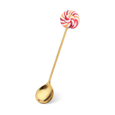 1PC поничка Сладка поничка от неръждаема стомана Десертна лъжица Вилица Кафе Сладолед Бонбони Кухненски прибори Бебешки Детски прибори за хранене