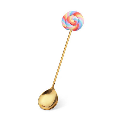 1PC поничка Сладка поничка от неръждаема стомана Десертна лъжица Вилица Кафе Сладолед Бонбони Кухненски прибори Бебешки Детски прибори за хранене