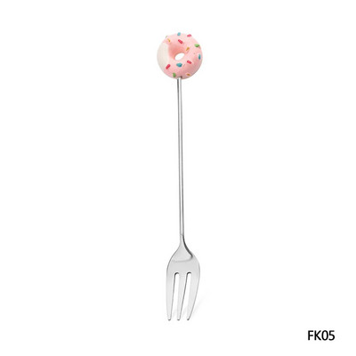 1PC поничка Сладка поничка от неръждаема стомана Десертна лъжица Вилица Кафе Сладолед Бонбони Кухненски прибори Бебешки Детски прибори за хранене